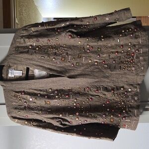Chico's Beaded Brown Blazer NWT